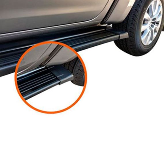 Estribos Planos Negros - Chev S10 (Hasta 2012)